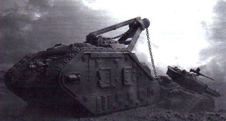 Atlas holuje uszkodzonego Leman Russa z dala od linii ognia