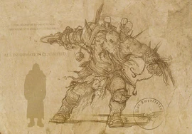 Porównanie rozmiarów, od lewej: Gwardzista, Ogryn Berserker