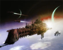 Flota uchwycona w czasie lotu.