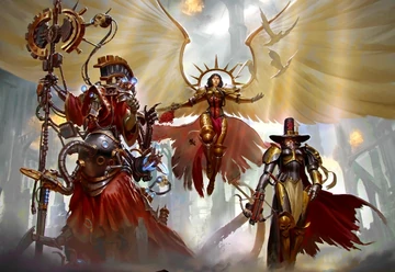 Arcymagos Belisarius Cawl, Święta Celestyna i Inkwizytor Katarinya Greyfax.