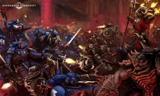 Kosmiczni Marines Primaris walczący przeciwko siłom Chaosu