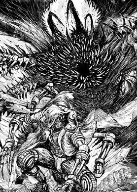 Drach'nyen atakujący Kapłana Maszyny