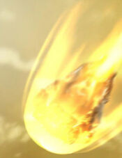 Kapsuła Desantowa mknąca ku ziemi.