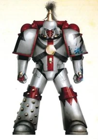 Legionista Alfa z barwami Białych Szram podczas Herezji Horusa.