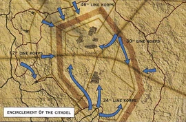 Mapa obrazująca działania wokół cytadeli