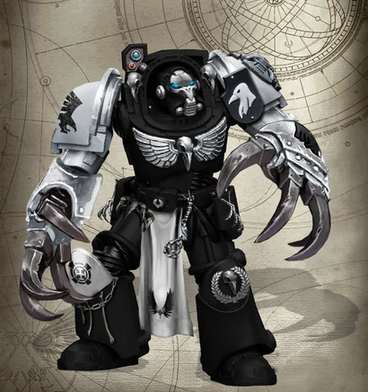 A Shadow Talons Veteran Marine Moradus of the elite Shadow Stalkers Honour Guard.