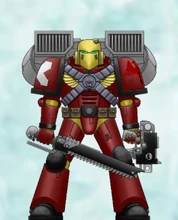 Maroon Hunters Assault.png (125 KB) A Maroon Hunters Battle-Brother of the 8th Company, 3rd Close Support Squad.