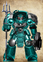 A Servente (Sergeant) of the Argent Leviathans elite 1st Company ('Et Molares').