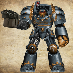 Sons of Rapture Veteran Marine of the Chapter's elite 1st Clan Company (Clan Muirin), arrayed in an unknown pattern of relic Terminator Armour.