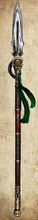 The Spear of Kernos, a relic Power Spear gifted to the Emerald Spears by the Ultramarines, wielded by Sage Lazelius.