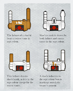 The markings and where they are located for Battlesuits on their helmets