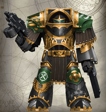 Angels of Dusk battle brother wearing an ancient Cataphractii power armor. The chapter possesses almost a company worth of these ancient relics. This one is armed with a chain fist and a MK II Storm Bolter