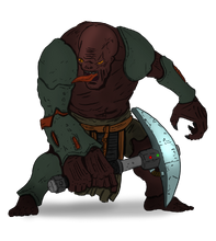 A Lindwyrm Genestealer Aberrant with power pick (rendition by Chapter Serf, 1st Sicari Sub-Sector Purge).