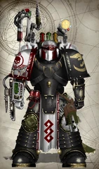 Phantom Prophets Chief Apothecary.png (4.84 MB) Vujo' Hugarl, Quietude Serpent, Hand Of Forgiveness, Kusurishi (Apothecary) of the Phantom Prophets, assigned to the 3rd Clan ("Generals Of Prosperity"). Armed with a Narthecium, a Sabaki Pattern Bolt Pistol and a Culvera Pattern Chainsword.