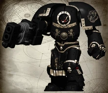 Pride-Brother of the elite 1st Pride arrayed in Hephaestus Pattern Terminator Armour with Heavy Flamer