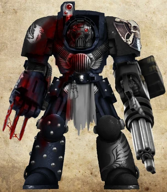 Caïdoron of the first company wearing an Indomitus pattern armour