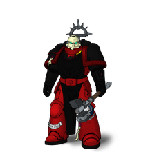 Vengeful Lions Veteran Marine of the 1st Company bestowed with the battle honour known as the Order of Macragge and armed with a relic Thunder Hammer.