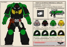 Lords of Ash offical data-file displaying the Chapter's heraldry.