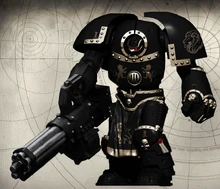 Elite 1st Pride-Brother in Hephaestus Armour with Auto-Cannon