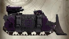 Shadow Claws' Razorback with extra armor, remote operated pintle-mounted Storm bolter, and a Twin-linked Heavy Bolter.