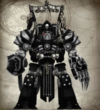 Mortiferous Shades Honoured Ancient entombed within a saracophagus of a unique Thanat pattern Siege Dreadnought