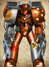 Battle-Brother Velek, 1st Avernus Assault Squad of the 2nd Company. Suited in Mk VI Corvus Power armor and wielding paired Lightning Claws.