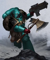 A Sigma Aons Battle-Brother charging into the fray.