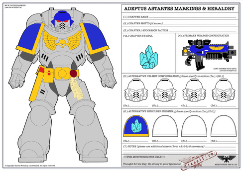 Space Marine Armour Template Crystal Lions