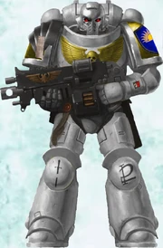 Huros, Dishonoured of 2nd Company. His failing was the loss of Sydon's great library to a Tyranid horde. Rather than fight in it's defense till the very end, Huros turned tail and ran.