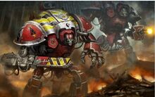 Imperial War Knights Draconis Prima and Hammer of Judgement, resolute in defense, clash with relentless fury amidst Solstice Haven's sacred battlegrounds against the Tyranid swarm, prior to their destruction by Tyranid Biotitan "Beta" M42.
