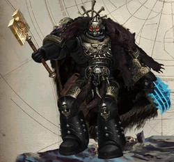 Bloodied Hunters Wolf-Spirit Priest, Halvard Wendólbreaker ("Ruthless Werekin of Morkai's Spirit") of Sveit Twa (Great Company Two).