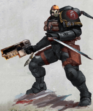 A Dusk Howlers Vargr, one of the elite warriors of the Chapter that performs the role of a standard Primaris Reiver Squad.