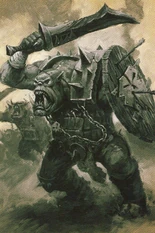 A horde of Orks rampaging.