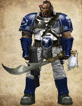 A Lightning Scout Marine of the 10th Brotherhood.