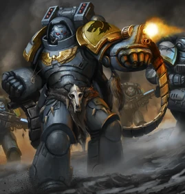 Space Wolves Primaris Aggressor in battle