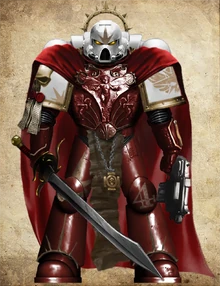 Captain Matias Corrus, Commander of the 4th company clad in the Mantle of Penance.