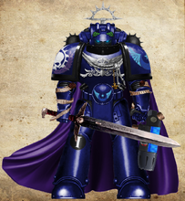 Lunar Guard Captain Gofstar of the Chapter's elite 1st Company wearing his master-crafted Artificer Armour.