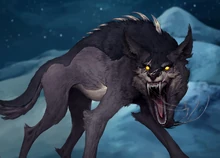 Wolf.jpg (348 KB) A rare pict-capture of a Vargr in it's natural habitat. Note, the spikes jutting from it's back.