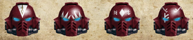 Crimson Prowlers Helmet Markings.png (303 KB) Personal markings and variant helmet designs are common across the Chapter.