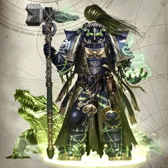 PP Chief Librarian .png (9.79 MB) Kanoh Ko'garo Fushugiri, Marsh Master Of The Swamp, Scale Sentinel Of Brotherhood, Bayou Congregation Of Predators, The Hatred Manifest, Hon'yaku (Chief Librarian) Of The Phantom Prophets. Note: Armed with a Force Hammer Primordial Punisher and donning a highly-artificier armour of Mk10 Tacticus Power Armour.