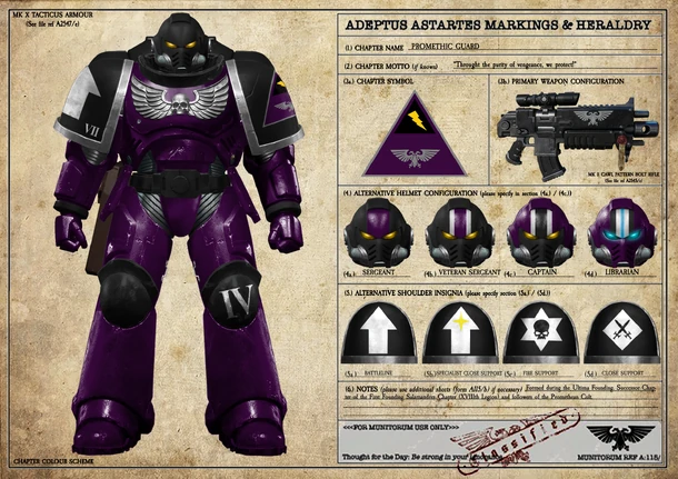 Promethic Guard displaying chapter colours and livery.