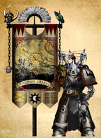 Chapter Banner of the Lightning Wraiths held aloft by Bannerlord __.