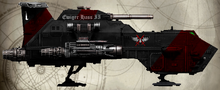 Thunderhawk "Ewiger Hass II" of the Knights Angelicus - Note: Ewiger Hass II was named after the thunderhawk that was the personal craft of the chapters founder Grand Master Raphael Daneel