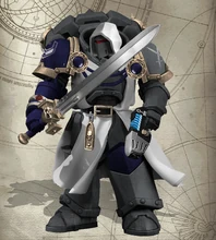 A Tempest Knights Armiger-Sergeant (Veteran Sergeant) of the elite 1st Great Company ('Templar Brethren') armed with a master-crafted Exsterosian Power Sword