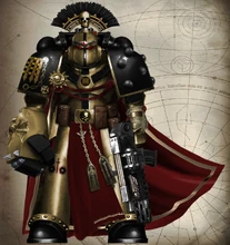 Gatekeepers Castellan Demetros Bannon, Master of the Arsenal and commander of the 3rd Century (Company), arrayed in relic Mk VI 'Corvus' pattern power armour. He is armed with a power fist and master-crafted relic combi-bolter/multi-melta.