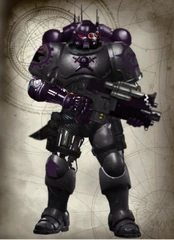 Shadow Brother Jose Torbuk of Clan Morox (6th Company) in Phobos armor as an Infiltrator.
