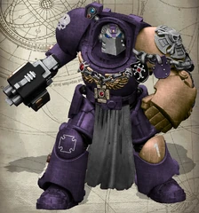 A Veteran Sergeant Indomitus Terminator of the Nova Wardens elite 1st Company, 1st Command Squad