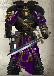 Chapter Master Jhar-Zell Kozak, current Chapter Master of the Shadow Phantoms, after crossing over the Rubicon Primaris.