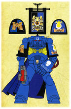 Example livery of the Ultramarines 5th Company Captain.