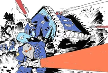 Teeth of the Storm Battle brothers disembark from a Land Raider Proteus (Note: The Sergeant firing a Volkite Cavalier.)